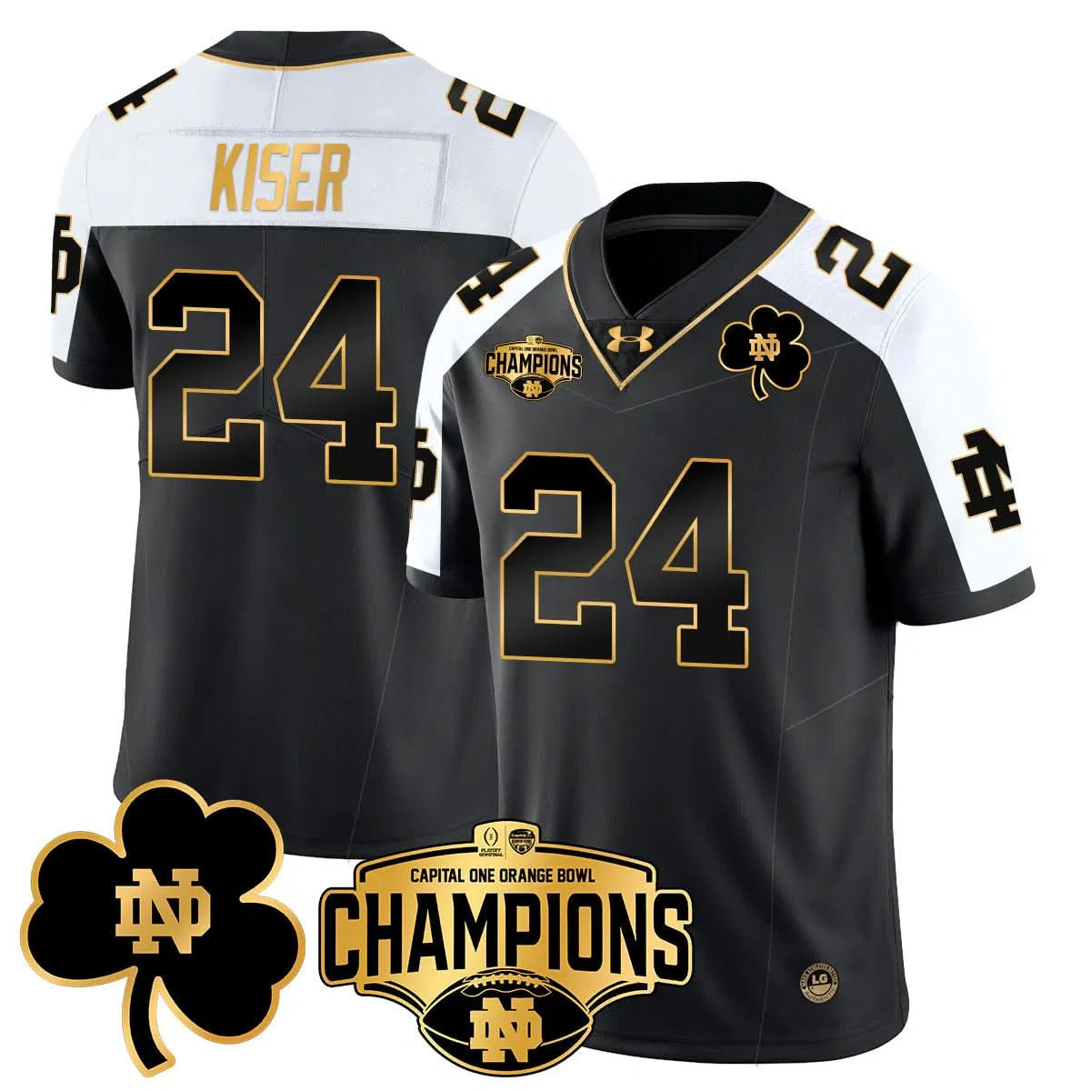 Personalized NDFI 2026 Orange Bowl Champions Jersey N5 - Gold Alternate / Jack Kiser Stitched