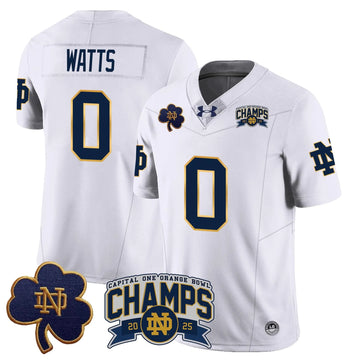 Personalized NDFI 2026 Orange Bowl Champions Jersey N6 - White / Xavier Watts Stitched