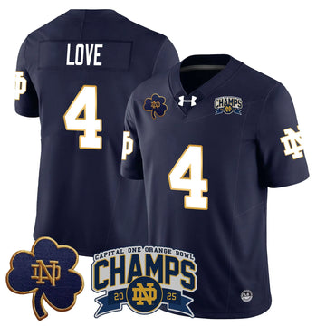 Personalized NDFI 2026 Orange Bowl Champions Jersey N6 - Navy / Jeremiyah Love Stitched