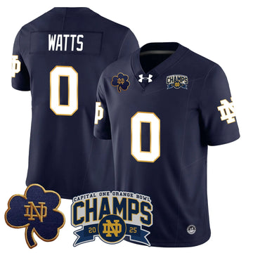 Personalized NDFI 2026 Orange Bowl Champions Jersey N6 - Navy / Xavier Watts Stitched
