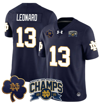 Personalized NDFI 2026 Orange Bowl Champions Jersey N6 - Navy / Riley Leonard Stitched