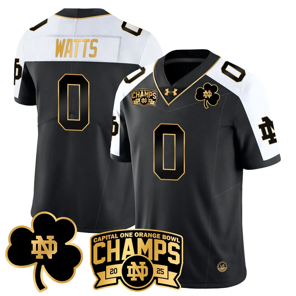 Personalized NDFI 2026 Orange Bowl Champions Jersey N6 - Gold Alternate / Xavier Watts Stitched