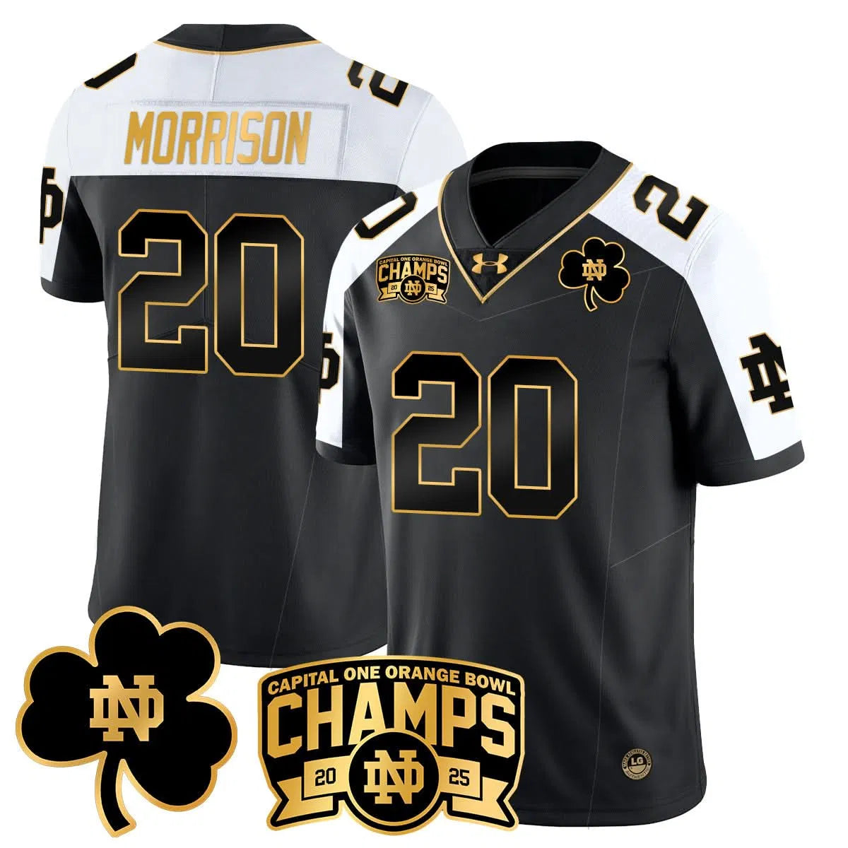 Personalized NDFI 2026 Orange Bowl Champions Jersey N6 - Gold Alternate / Benjamin Morrison Stitched