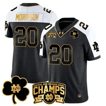 Personalized NDFI 2026 Orange Bowl Champions Jersey N6 - Gold Alternate / Benjamin Morrison Stitched