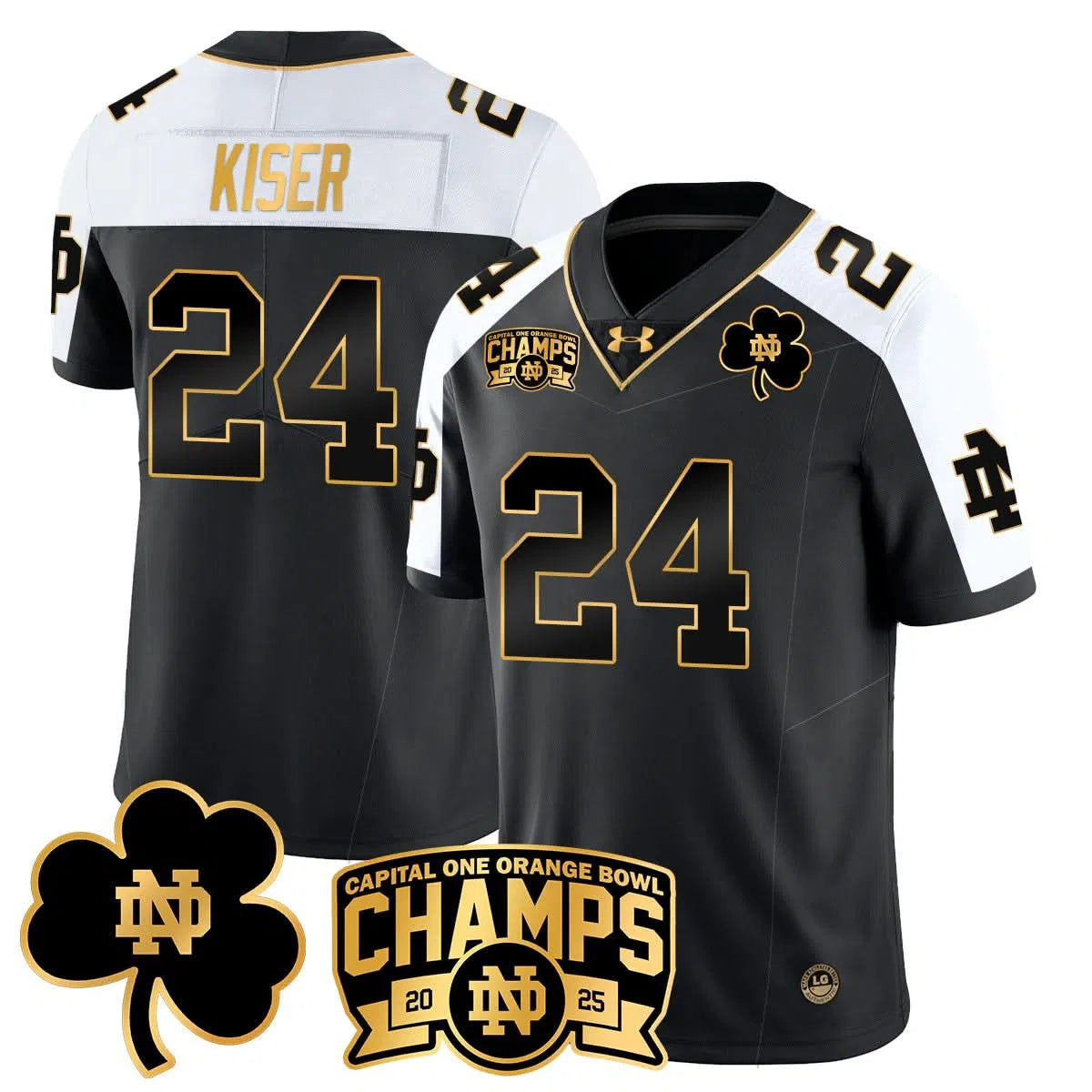 Personalized NDFI 2026 Orange Bowl Champions Jersey N6 - Gold Alternate / Jack Kiser Stitched