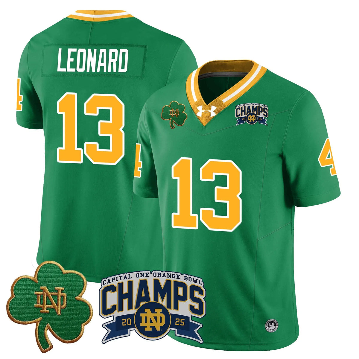 Personalized NDFI 2026 Orange Bowl Champions Jersey N6 - Throwback / Riley Leonard Stitched