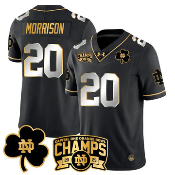 Personalized NDFI 2026 Orange Bowl Champions Jersey N6 - Black Limited / Benjamin Morrison Stitched