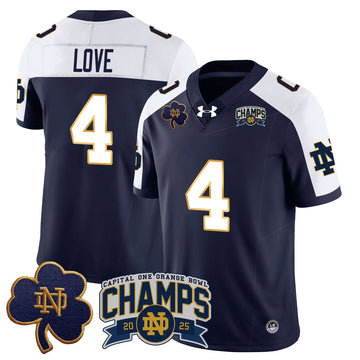 Personalized NDFI 2026 Orange Bowl Champions Jersey N6 - Navy Alternate / Jeremiyah Love Stitched