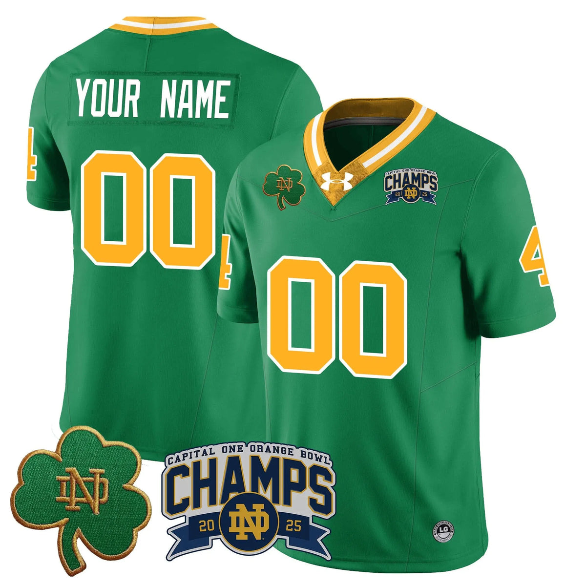 Personalized Custom NDFI 2026 Orange Bowl Champions Jersey N6 - Throwback Stitched