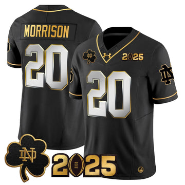 Personalized NDFI 2026 CFP Final Patch Gold Vapor Limited Jersey - Black Limited / Benjamin Morrison Stitched