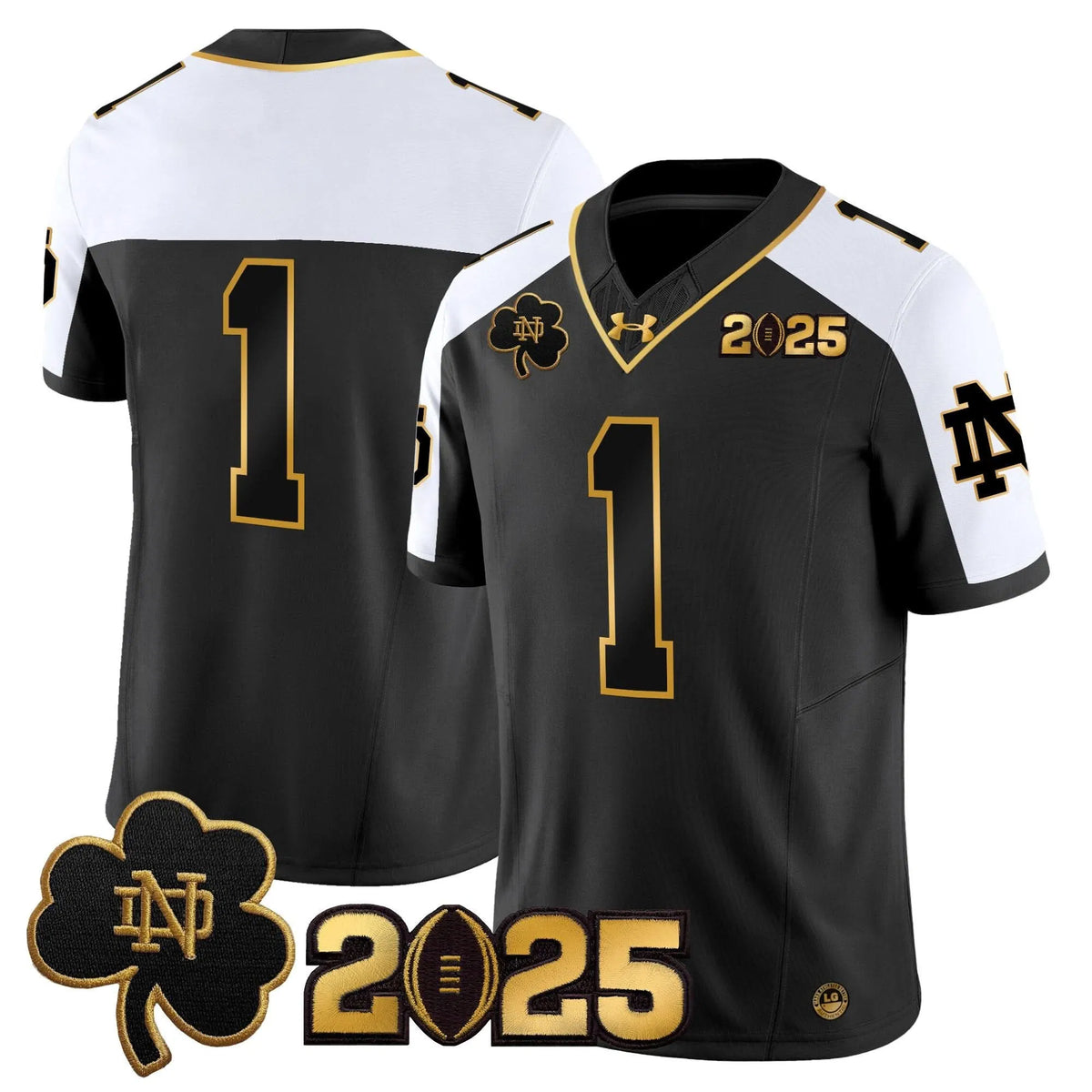 Personalized NDFI 2026 CFP Final Patch Gold Vapor Limited Jersey - Alternate / #1 Team Stitched