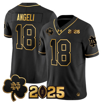Personalized NDFI 2026 CFP Final Patch Gold Vapor Limited Jersey - Black Gold / Steve Angeli Stitched
