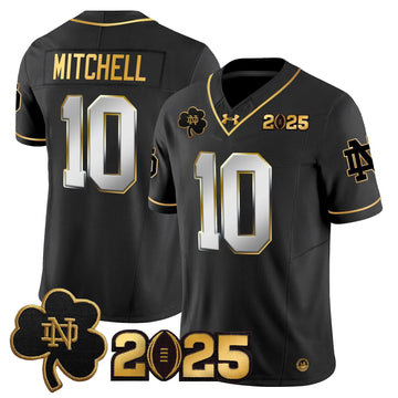 Personalized NDFI 2026 CFP Final Patch Gold Vapor Limited Jersey - Black Limited / Kris Mitchell Stitched