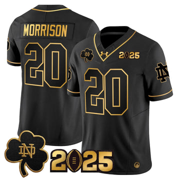 Personalized NDFI 2026 CFP Final Patch Gold Vapor Limited Jersey - Black Gold / Benjamin Morrison Stitched