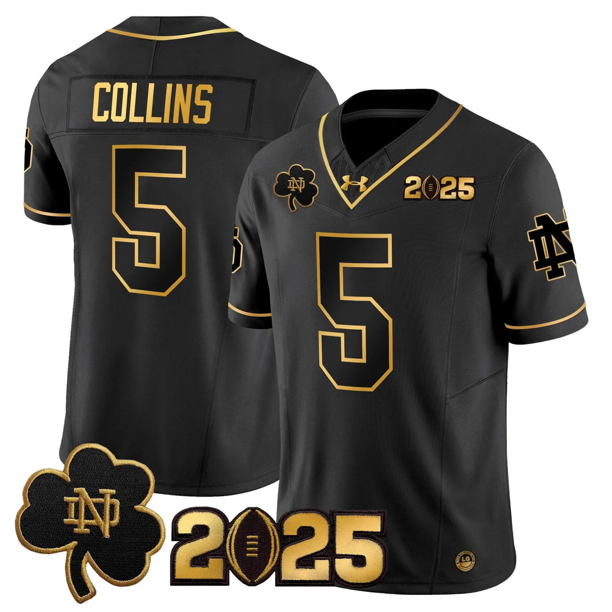 Personalized NDFI 2026 CFP Final Patch Gold Vapor Limited Jersey - Black Gold / Beaux Collins Stitched