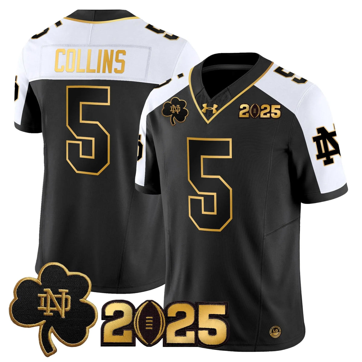 Personalized NDFI 2026 CFP Final Patch Gold Vapor Limited Jersey - Alternate / Beaux Collins Stitched