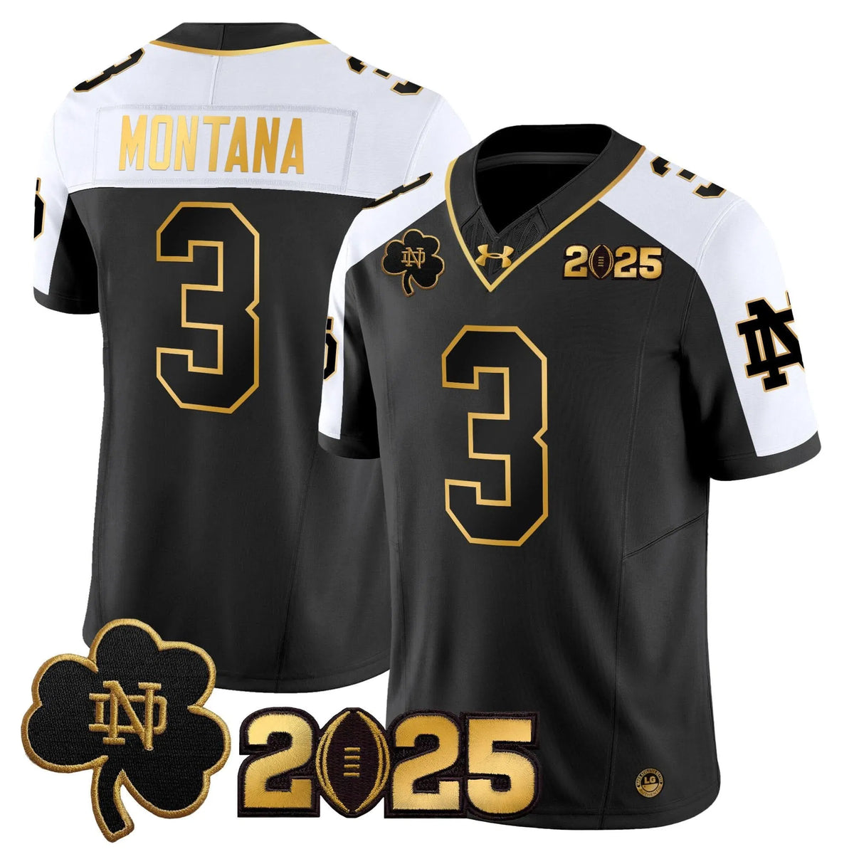 Personalized NDFI 2026 CFP Final Patch Gold Vapor Limited Jersey - Alternate / Joe Montana Stitched