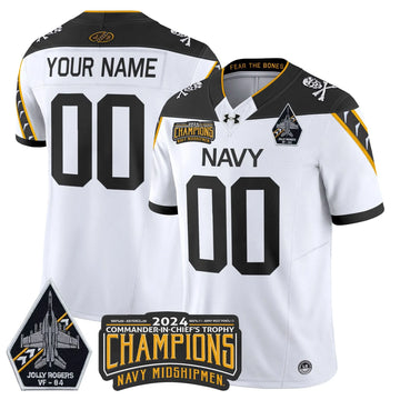 Personalized NM 2026 Jolly Rogers VF-84 & Commander-In-Chief's Trophy Champions Patch Vapor Limited Custom Jersey - White Stitched