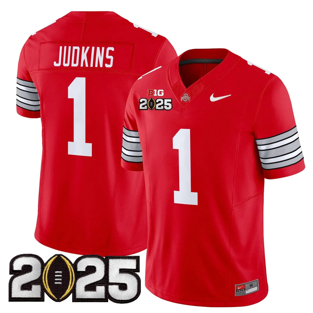 Personalized OSB 'Heritage Stripe' 2026 CFP Final Patch Vapor Limited Jersey - Red / Quinshon Judkins Stitched