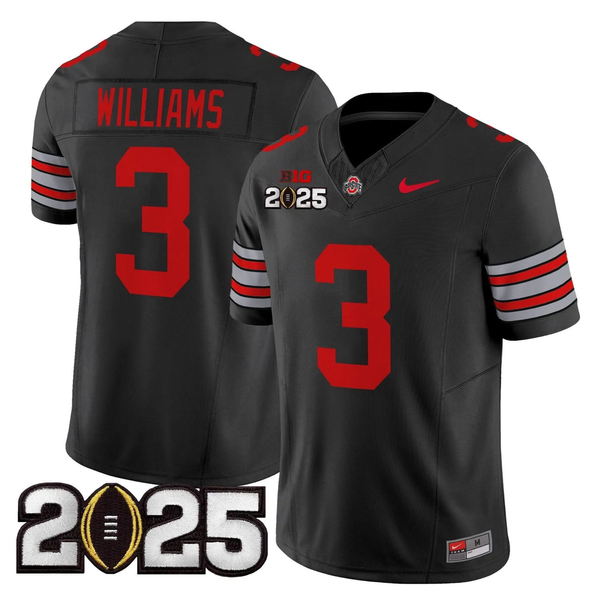 Personalized OSB 'Heritage Stripe' 2026 CFP Final Patch Vapor Limited Jersey - Black / Miyan Williams Stitched