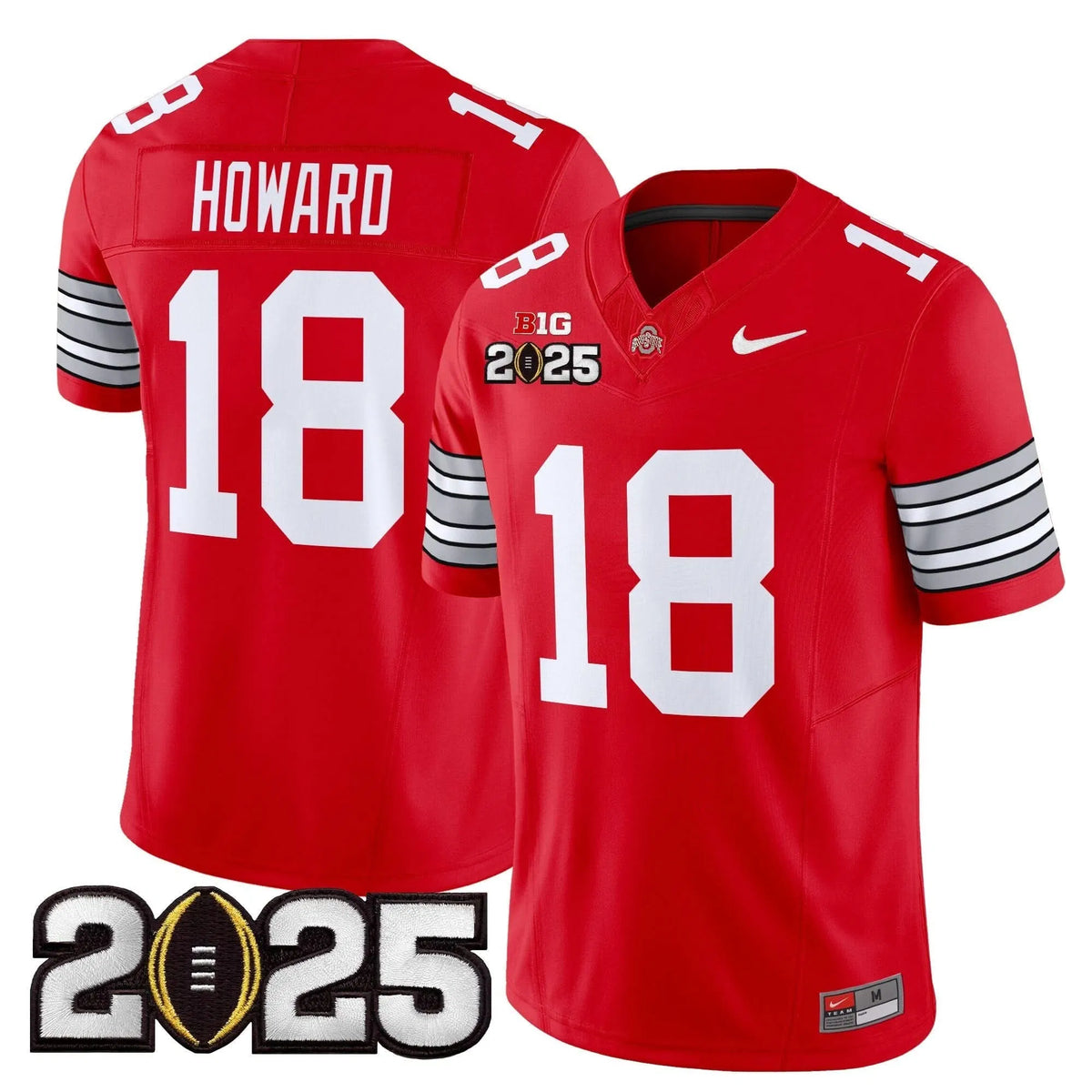 Personalized OSB 'Heritage Stripe' 2026 CFP Final Patch Vapor Limited Jersey - Red / Will Howard Stitched