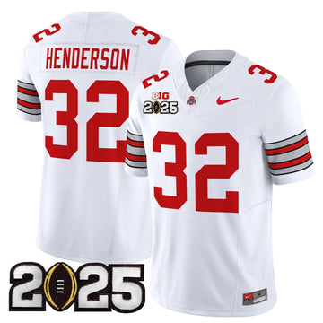 Personalized OSB 'Heritage Stripe' 2026 CFP Final Patch Vapor Limited Jersey - White / Treveyon Henderson Stitched