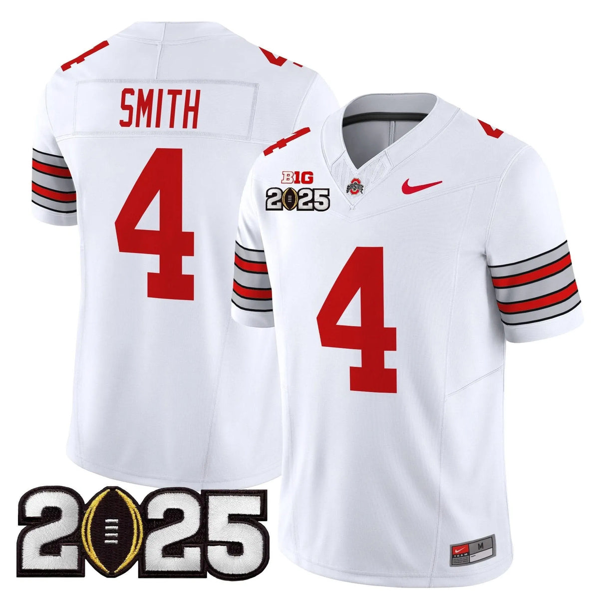 Personalized OSB 'Heritage Stripe' 2026 CFP Final Patch Vapor Limited Jersey - White / Jeremiah Smith Stitched