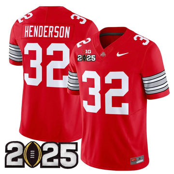 Personalized OSB 'Heritage Stripe' 2026 CFP Final Patch Vapor Limited Jersey - Red / Treveyon Henderson Stitched