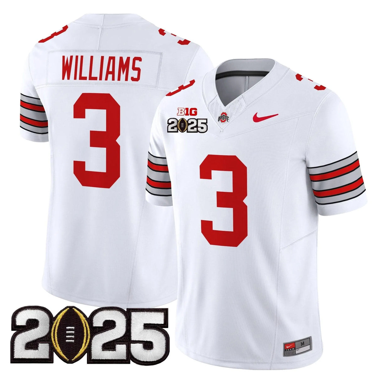 Personalized OSB 'Heritage Stripe' 2026 CFP Final Patch Vapor Limited Jersey - White / Miyan Williams Stitched