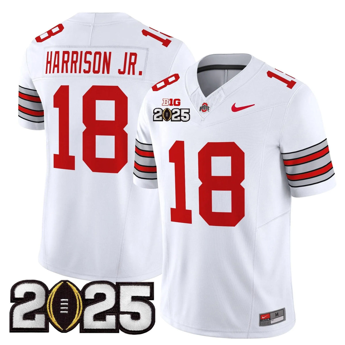 Personalized OSB 'Heritage Stripe' 2026 CFP Final Patch Vapor Limited Jersey - White / Marvin Harrison Jr. Stitched