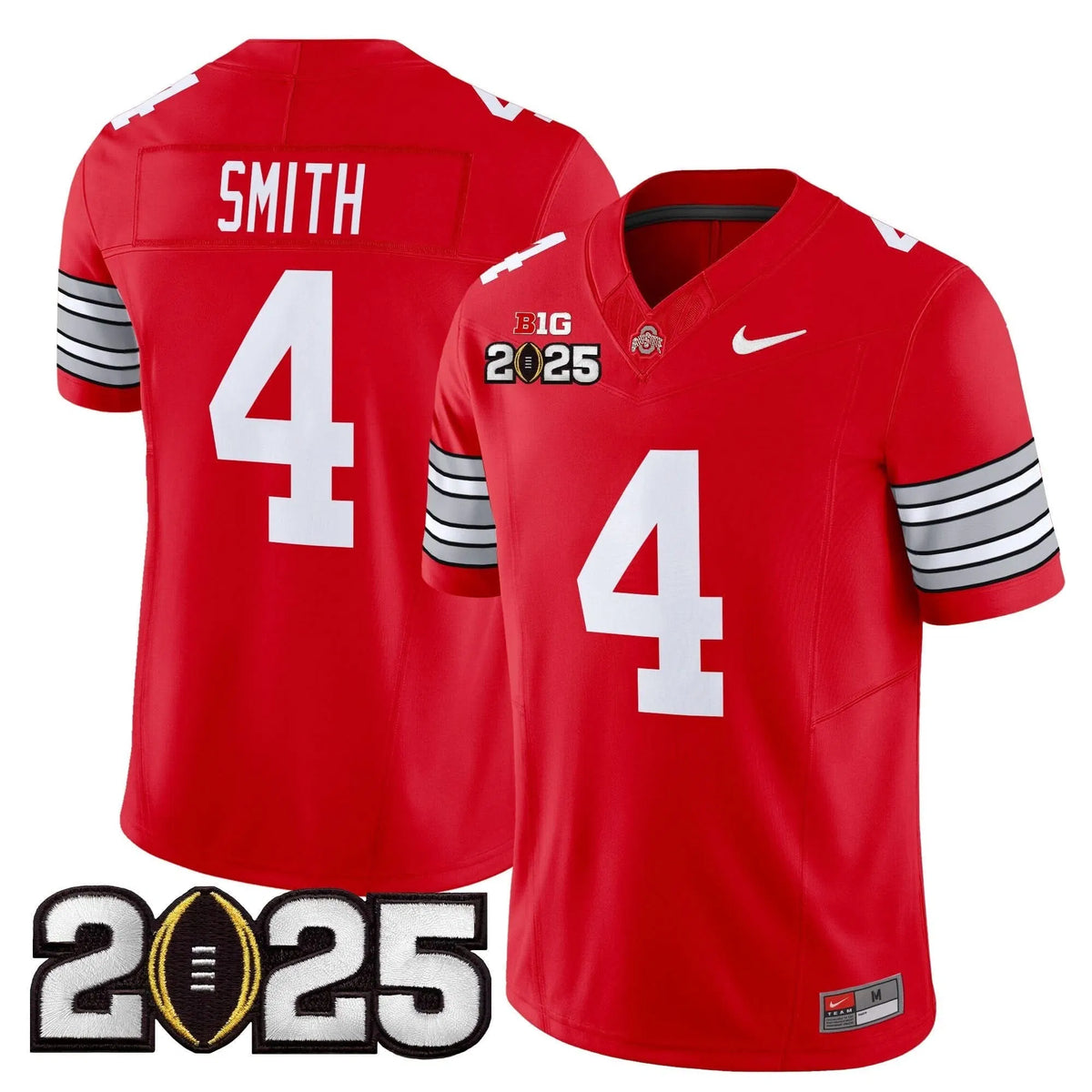 Personalized OSB 'Heritage Stripe' 2026 CFP Final Patch Vapor Limited Jersey - Red / Jeremiah Smith Stitched