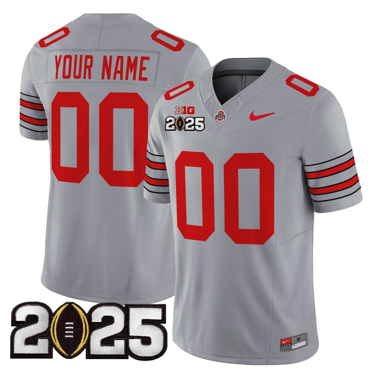 Personalized OSB 'Heritage Stripe' 2026 CFP Final Patch Vapor Limited Custom Jersey - Gray Stitched