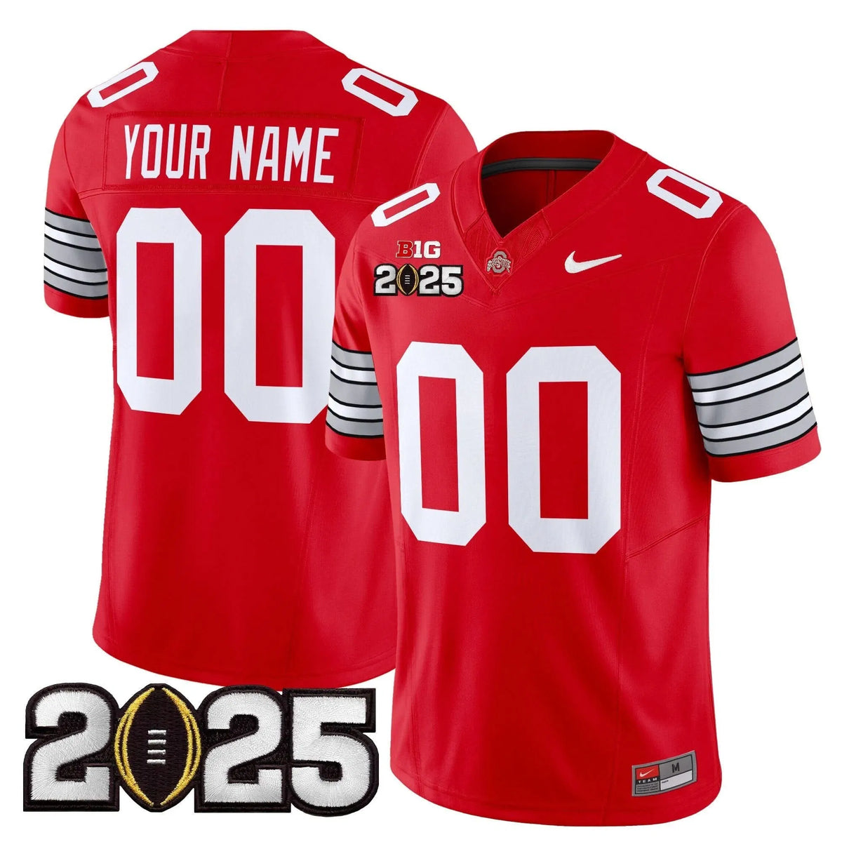 Personalized OSB 'Heritage Stripe' 2026 CFP Final Patch Vapor Limited Custom Jersey - Red Stitched