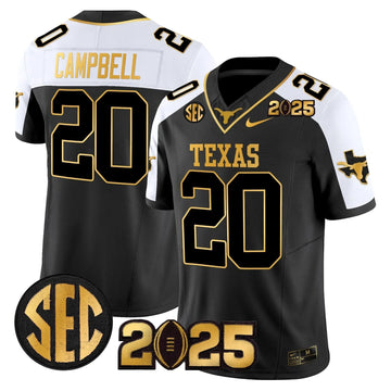 Personalized TL 2026 CFP Final Gold Patch Vapor Limited Jersey - Alternate / Earl Campbell Stitched