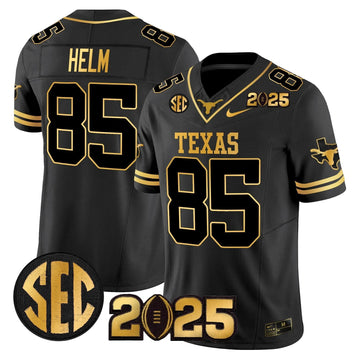 Personalized TL 2026 CFP Final Gold Patch Vapor Limited Jersey - Black Gold / Gunnar Helm Stitched