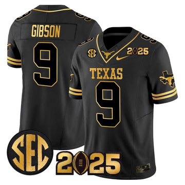Personalized TL 2026 CFP Final Gold Patch Vapor Limited Jersey - Black Gold / Jerrick Gibson Stitched