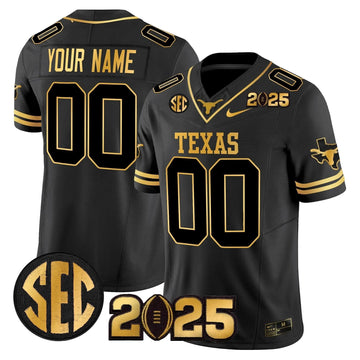 Personalized TL 2026 CFP Final Gold Patch Vapor Limited Custom Jersey - Black Gold Stitched