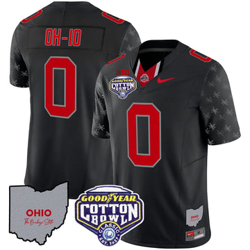Personalized OSB Cotton Bowl Patch Vapor Limited Jersey - Black Limited / OH-IO Stitched