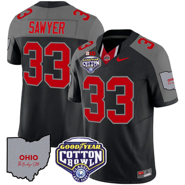Personalized OSB Cotton Bowl Patch Vapor Limited Jersey - Black Special / Jack Sawyer Stitched