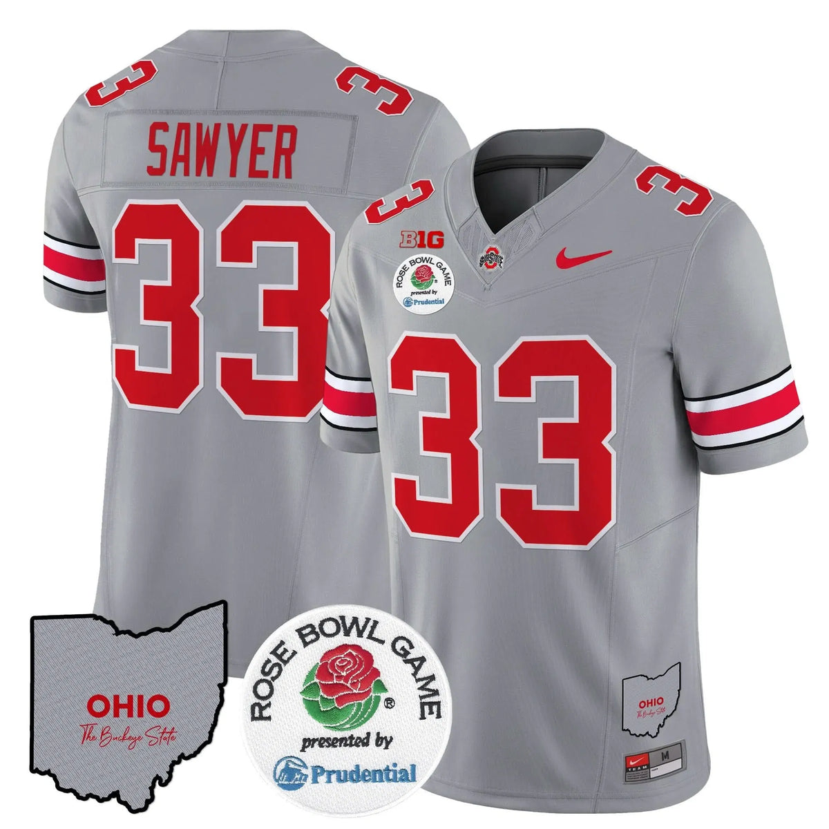 Personalized OSB Rose Bowl Vapor Limited Jersey V2 - Gray / Jack Sawyer Stitched