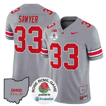 Personalized OSB Rose Bowl Vapor Limited Jersey V2 - Gray / Jack Sawyer Stitched
