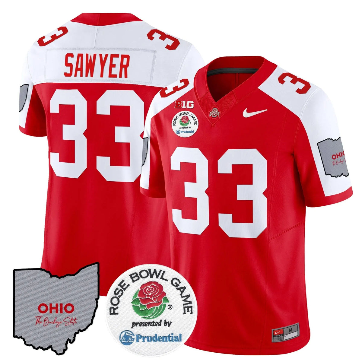 Personalized OSB Rose Bowl Vapor Limited Jersey V2 - Red Alternate / Jack Sawyer Stitched
