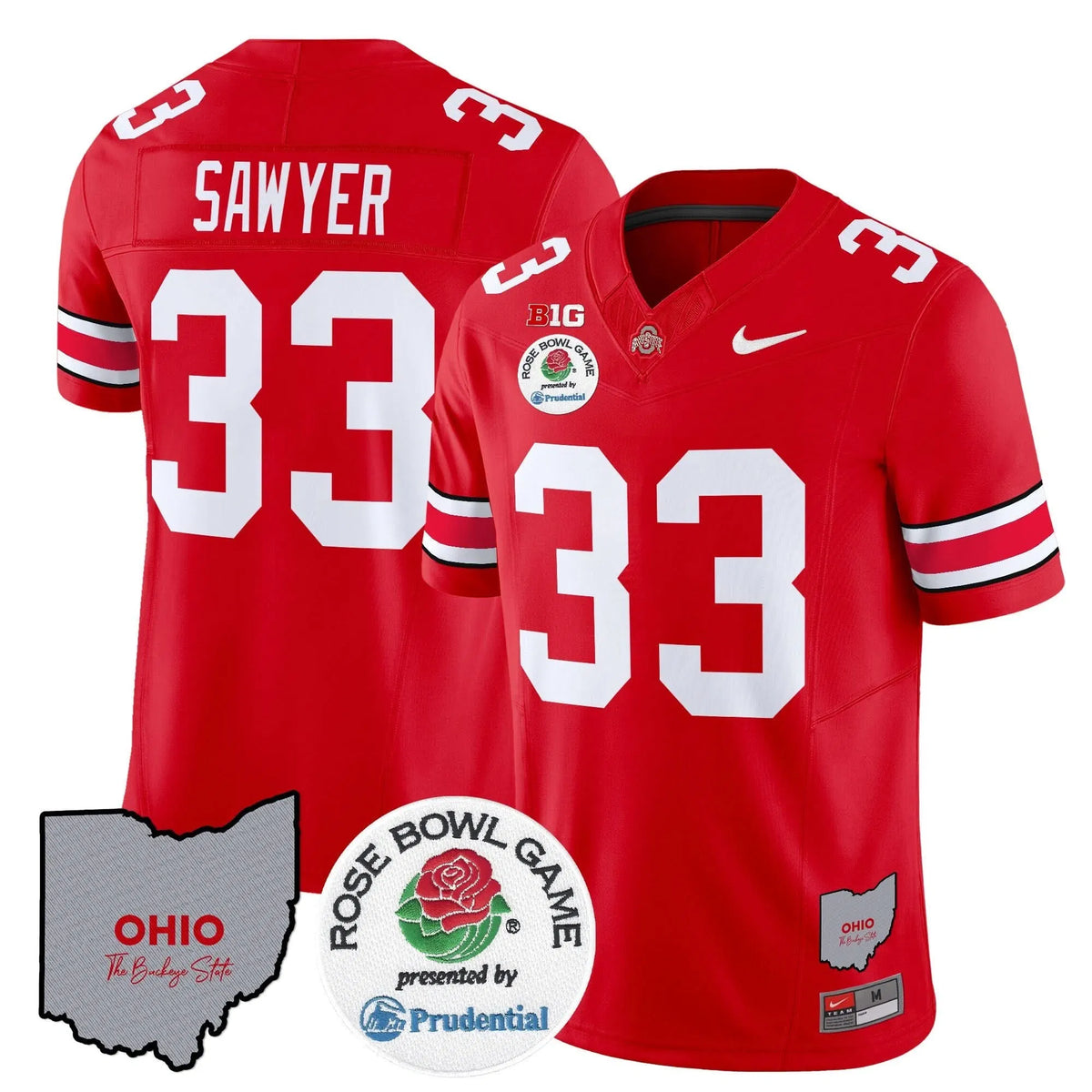 Personalized OSB Rose Bowl Vapor Limited Jersey V2 - Red / Jack Sawyer Stitched
