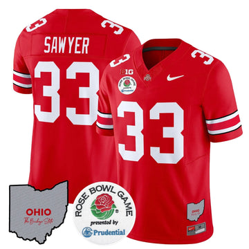 Personalized OSB Rose Bowl Vapor Limited Jersey V2 - Red / Jack Sawyer Stitched