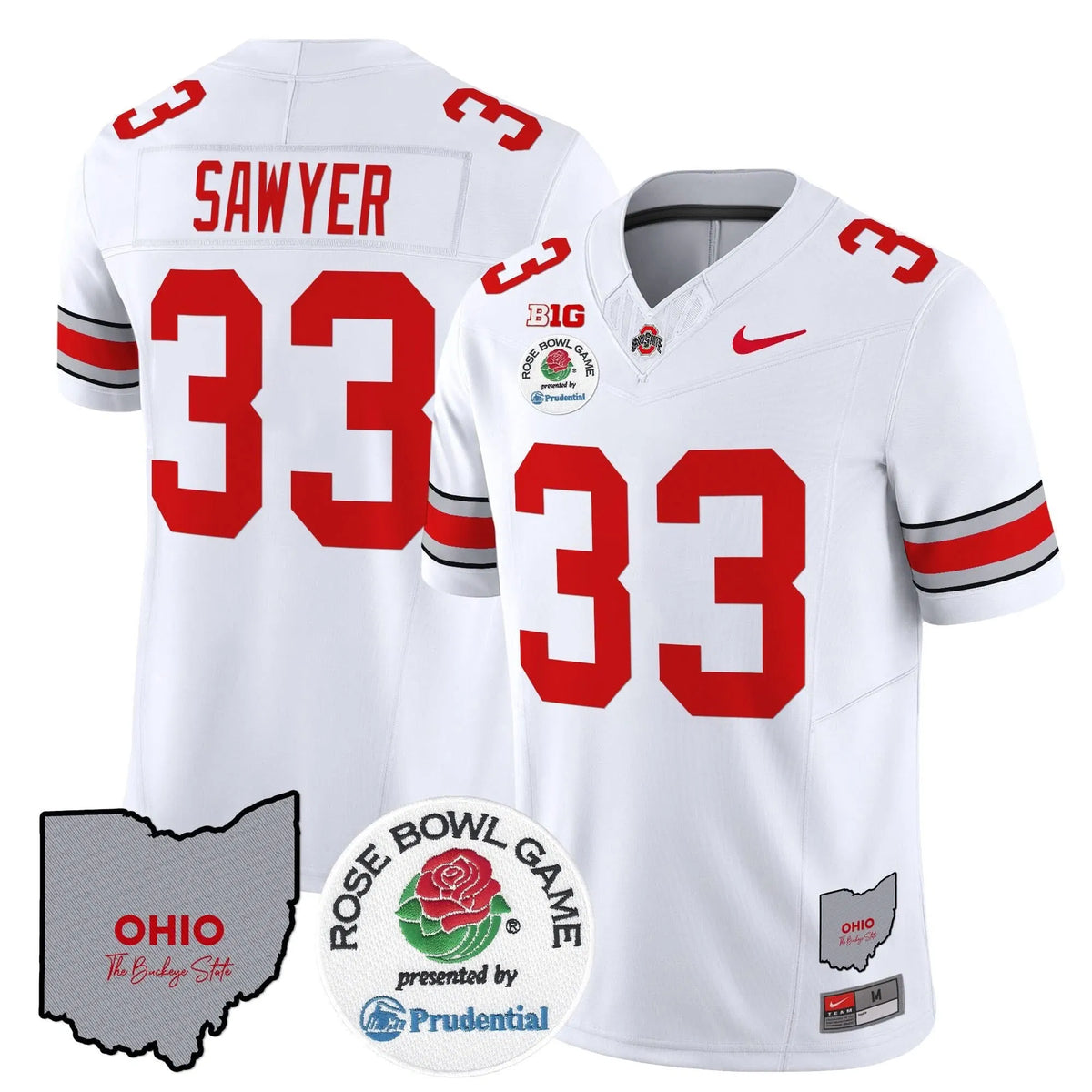 Personalized OSB Rose Bowl Vapor Limited Jersey V2 - White / Jack Sawyer Stitched