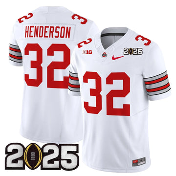 Personalized OSB 'Heritage Stripe' 2026 CFP Final Patch Vapor Limited Jersey - White / Treveyon Henderson Stitched