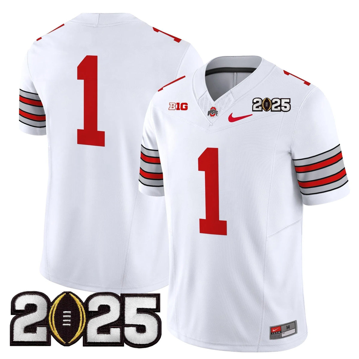 Personalized OSB 'Heritage Stripe' 2026 CFP Final Patch Vapor Limited Jersey - White / #1 Team Stitched