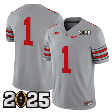 Personalized OSB 'Heritage Stripe' 2026 CFP Final Patch Vapor Limited Jersey - Gray / #1 Team Stitched