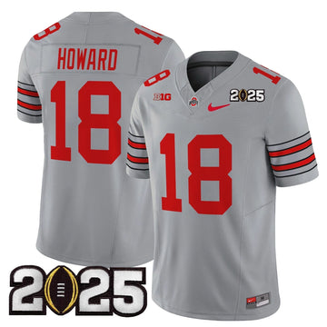 Personalized OSB 'Heritage Stripe' 2026 CFP Final Patch Vapor Limited Jersey - Gray / Will Howard Stitched