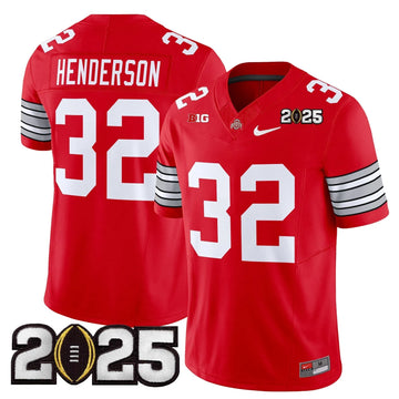 Personalized OSB 'Heritage Stripe' 2026 CFP Final Patch Vapor Limited Jersey - Red / Treveyon Henderson Stitched